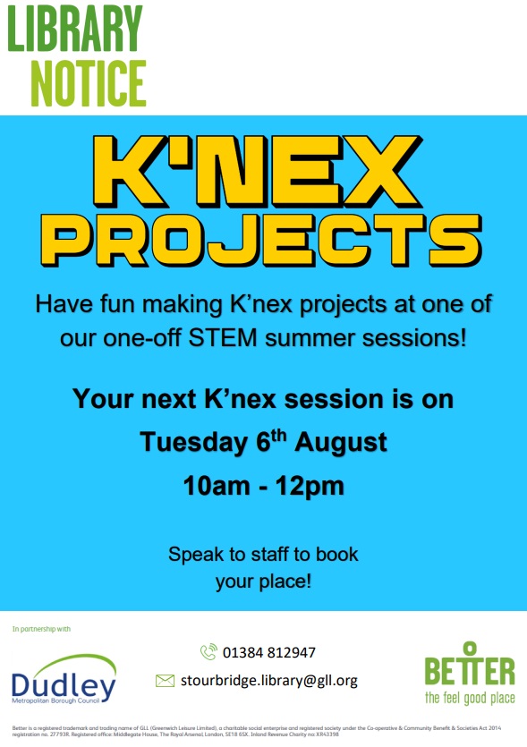 Stourbridge Library - Summer K'nex Projects